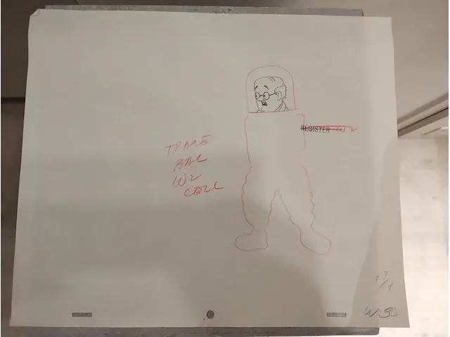 Originele tekening kuifje raket naar de maan - afbeelding 1 van  3