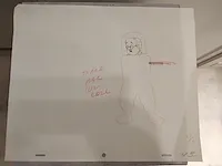 Originele tekening kuifje raket naar de maan - afbeelding 1 van  3