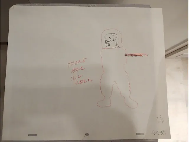 Originele tekening kuifje raket naar de maan - afbeelding 2 van  3