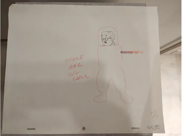 Originele tekening kuifje raket naar de maan - afbeelding 3 van  3