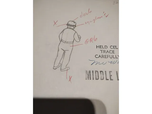 Originele tekening kuifje raket naar de maan - afbeelding 1 van  7