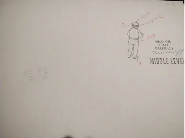 Originele tekening kuifje raket naar de maan - afbeelding 6 van  7