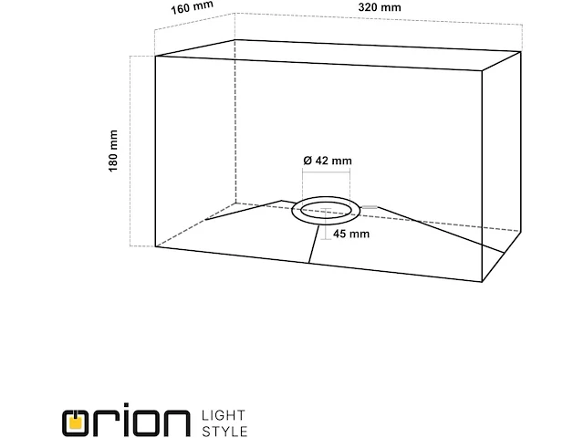 Orion lighstyle rechthoekige stoffen lampenkap - afbeelding 2 van  5