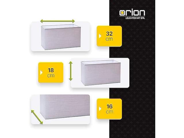 Orion lighstyle rechthoekige stoffen lampenkap - afbeelding 4 van  5