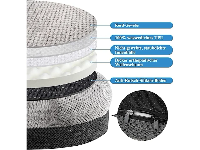 Orthopedisch hondebed 87*67cm - afbeelding 2 van  3