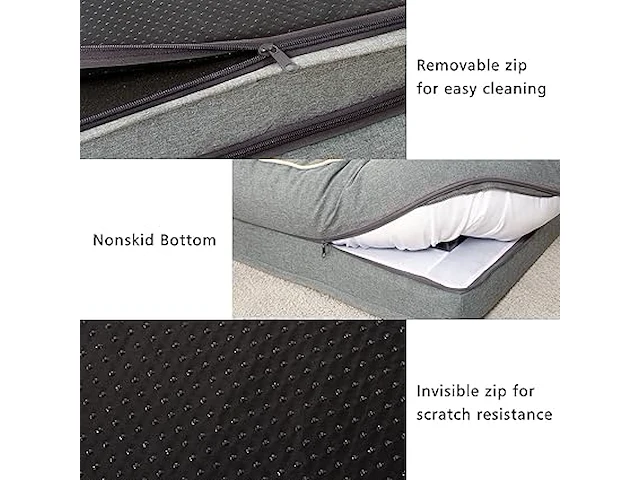 Orthopedisch hondenbed emme lichtgrijs 91.5x71x23cm - afbeelding 5 van  6