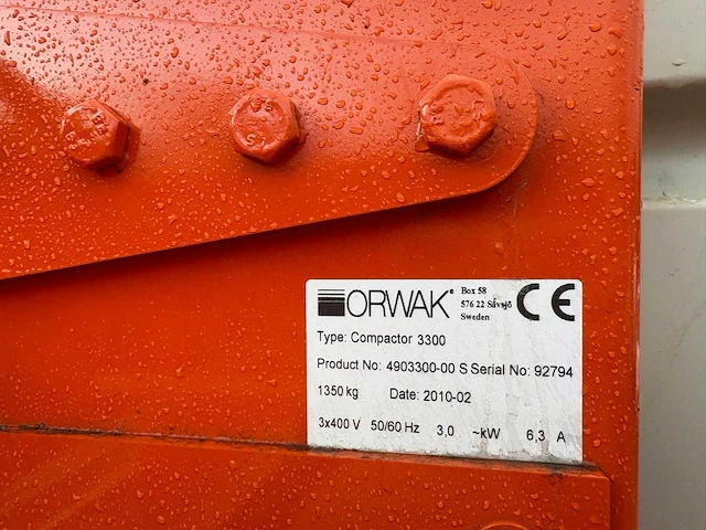 Orwak - compactor 3420 - papier shredder - afbeelding 3 van  3