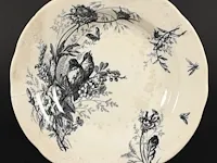 Oud bord met vogeltjes - afbeelding 1 van  2