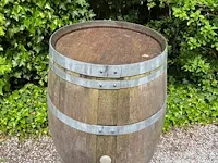 Oud houten wijnvat of regenton - afbeelding 4 van  6