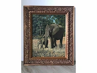 Oud olieverf schilderij op doek. gesigneerd. - afbeelding 1 van  16