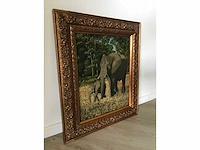 Oud olieverf schilderij op doek. gesigneerd. - afbeelding 9 van  16