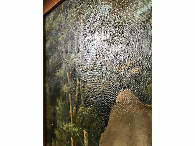 Oud olieverf schilderij op doek. gesigneerd. - afbeelding 12 van  16