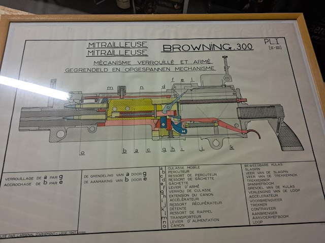 Oude affiche met kader van mitrailleuse browning.300 (1260mm op 970mm ) - afbeelding 2 van  4