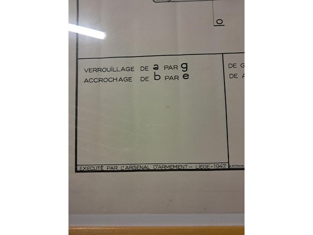 Oude affiche met kader van mitrailleuse browning.300 (1260mm op 970mm ) - afbeelding 4 van  4