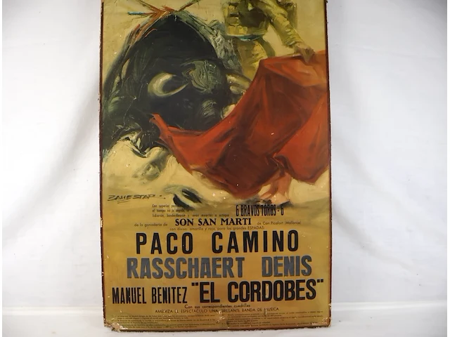Oude affiche stierengevechten - afbeelding 3 van  3