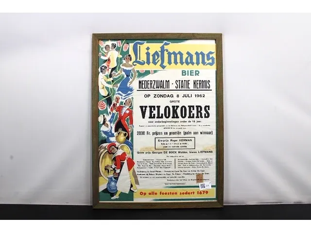 Oude affiche velokoers 1962 - afbeelding 1 van  3