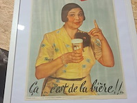 Oude bier affiche met kader affiche 460mm op 640mm - afbeelding 1 van  2