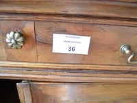 Oude houten kast 2 deuren 1 lade met marmeren blad - afbeelding 2 van  6
