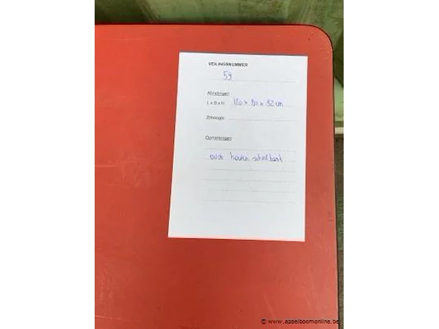 Oude houten schooltafel afm plm 120 x 80 x 52 cm - afbeelding 2 van  2