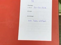 Oude houten schooltafel afm plm 120 x 80 x 52 cm - afbeelding 2 van  2