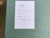 Oude houten schooltafel afm plm 120 x 80 x 52 cm - afbeelding 2 van  2