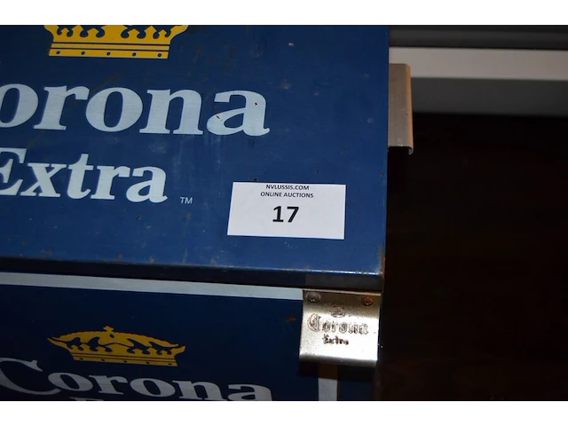 Oude koelbox metaal corona extra - afbeelding 2 van  4