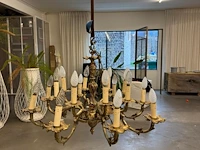 Oude luchter in messing look - afbeelding 1 van  3