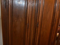 Oude massief eiken kast met 2 deuren en 1 lade ca. 2 m hoog en 1,30m breed - afbeelding 4 van  7