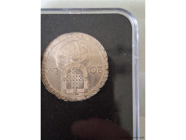 Oude munt zilver portugal - afbeelding 3 van  4