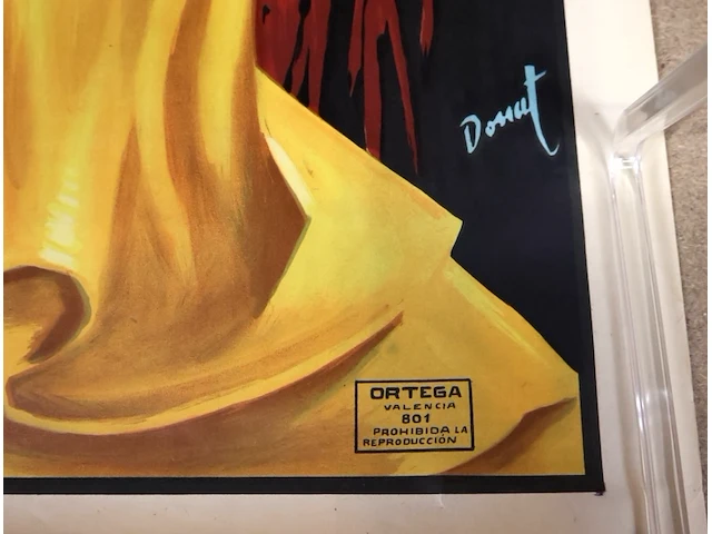 Oude poster spaanse dame - afbeelding 3 van  4