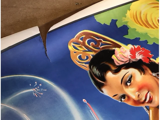 Oude poster spaanse dame - afbeelding 4 van  4