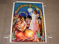 Oude poster spaanse dames - afbeelding 1 van  5
