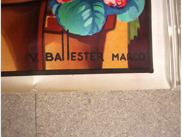 Oude poster spaanse dames - afbeelding 4 van  5