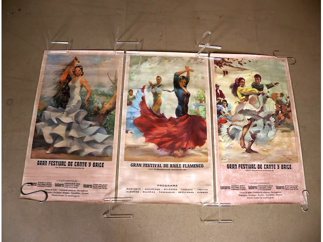 Oude posters spaanse dansers (x3) - afbeelding 1 van  6