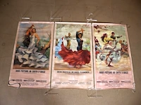 Oude posters spaanse dansers (x3) - afbeelding 1 van  6