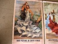 Oude posters spaanse dansers (x3) - afbeelding 2 van  6