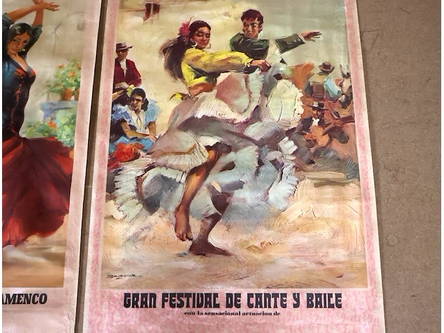 Oude posters spaanse dansers (x3) - afbeelding 4 van  6