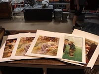 Oude print (x5) - afbeelding 1 van  6