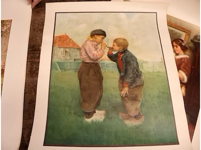 Oude print (x5) - afbeelding 5 van  6