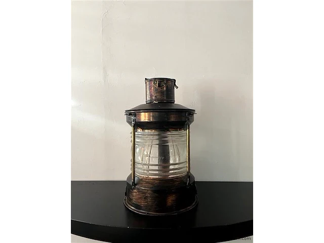 Oude scheepslamp koper - afbeelding 1 van  2