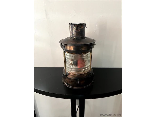 Oude scheepslamp koper - afbeelding 2 van  2