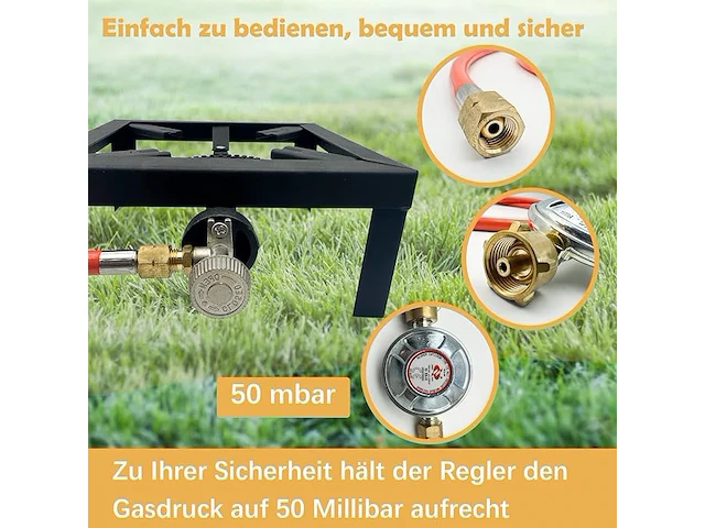 Outdoor camping gaskoker 25 x 25 x 11 cm - afbeelding 6 van  6