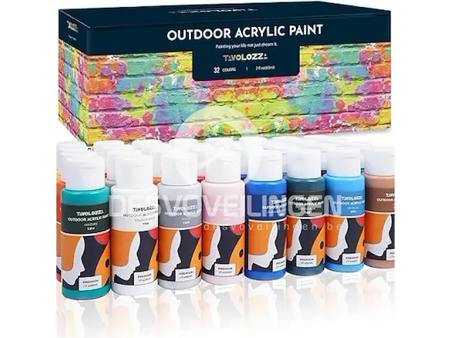 Outdoor pouring acrylic paint set 32 kleuren - afbeelding 1 van  5