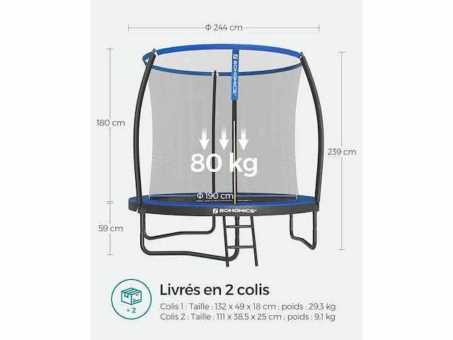 Outdoor trampoline voor kinderen - afbeelding 5 van  7
