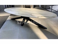 Ovale keramische tafel met zwarte metalen poot, 125 cm x 290 cm - afbeelding 3 van  3