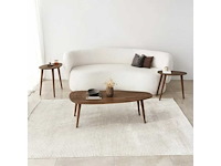 Ovale salontafel in hout met walnootafwerking - afbeelding 3 van  7