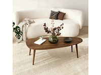 Ovale salontafel in hout met walnootafwerking - afbeelding 4 van  7