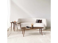 Ovale salontafel in hout met walnootafwerking - afbeelding 5 van  7