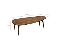 Ovale salontafel in hout met walnootafwerking - afbeelding 7 van  7