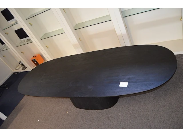 Ovale vergadertafel donker houten blad afm. 3,5m (4) - afbeelding 6 van  7